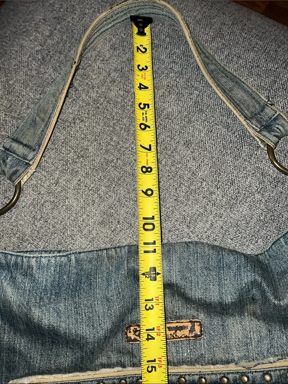 Vintage Marc Ecko Red Denim Shoulder Bag with Tan Accent Detailing Y2K